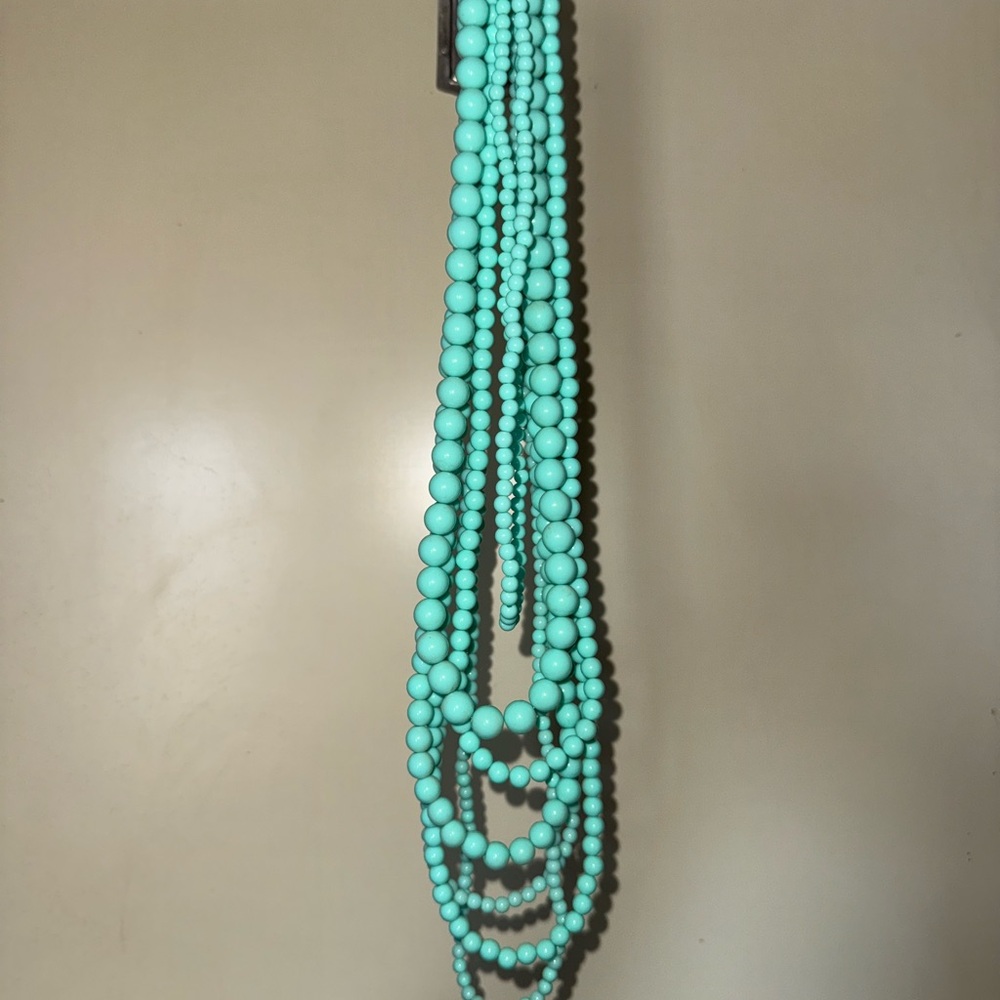Faux Turquoise Beaded Necklace